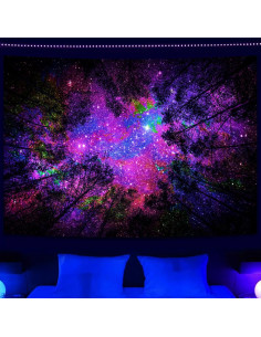 Tapiz Miytal Blacklight Cielo Estrellado 130x150 cm 2