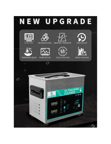 Limpiador Ultrasónico 3L SupRUCCI 120W con Calentador y Temporizador