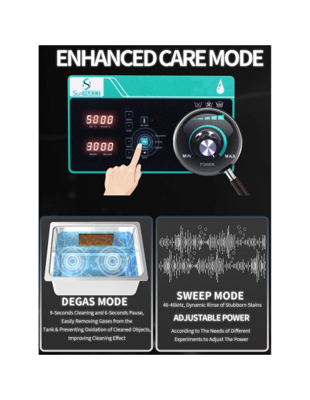Limpiador Ultrasónico 3L SupRUCCI 120W con Calentador y Temporizador