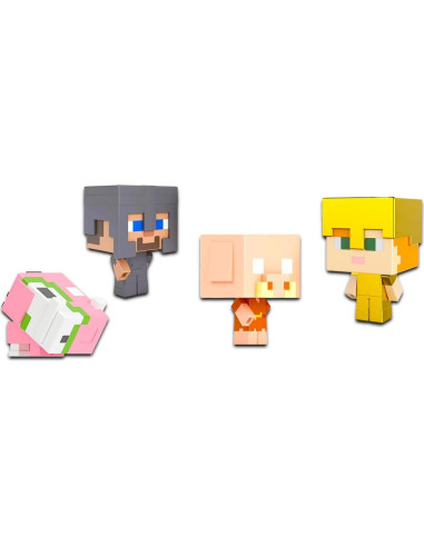 Toppers de Pastel Minecraft 4 Pack - Mini Figuras para Fiestas