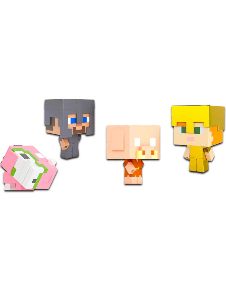 Toppers de Pastel Minecraft 4 Pack - Mini Figuras para Fiestas