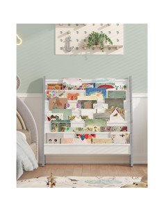 Estantería para Niños CHOEZON 6 Niveles Blanco y Gris 2