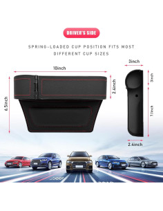 Relleno Espacio entre Asientos Sylvil con Portavasos Negro 2