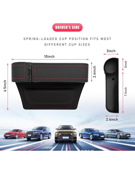 Relleno Espacio entre Asientos Sylvil con Portavasos Negro