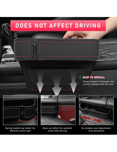 Relleno Espacio entre Asientos Sylvil con Portavasos Negro