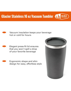 Vaso Térmico GSI Outdoors Glacier 473 ml Grafito Aislado 2