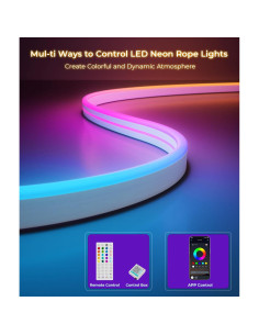 Luces de Cuerda LED RGB 5M DeckTok - Control Remoto y App 2