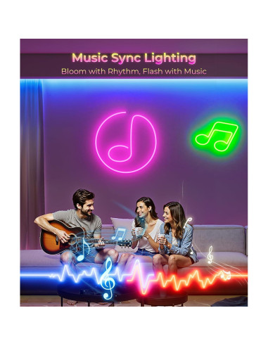 Luces de Cuerda LED RGB 5M DeckTok - Control Remoto y App