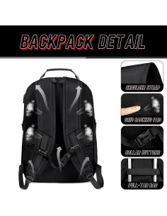 Mochila de Viaje Z-MGKISS 50L para Laptop Negra Aprobada TSA 2