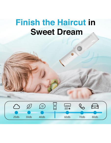 Cortadora de cabello para bebés LUSN LS-XFII con aspiradora IPX7