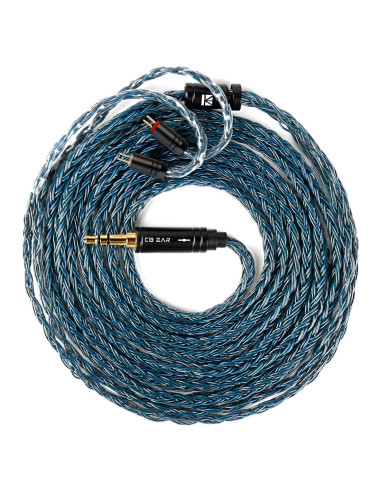 Cable IEM KZ ST24 Plus 2M 3.5mm Baño de Plata Azul Oscuro