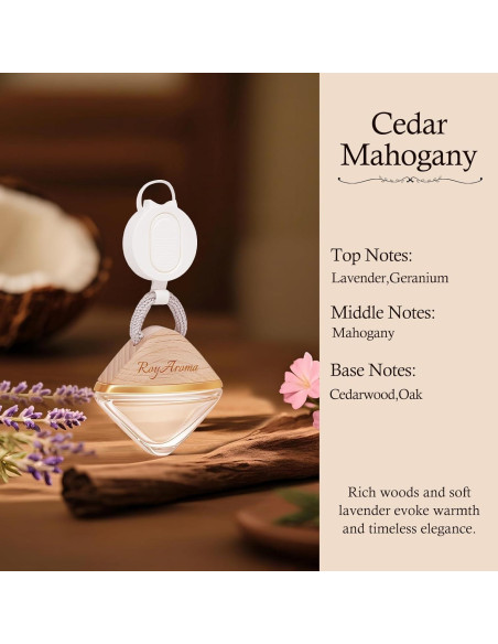 Ambientador de coche colgante RoyAroma Cedro Caoba 6.8ml