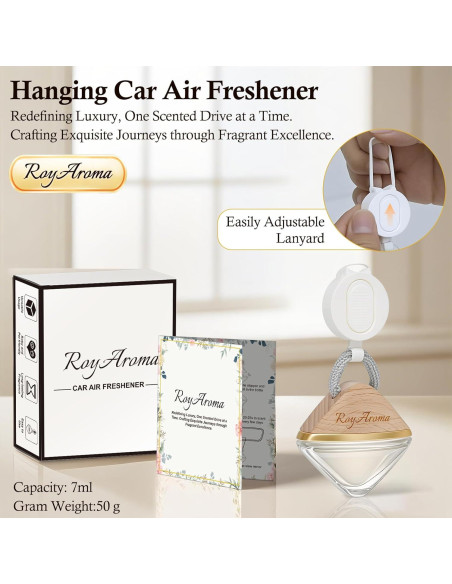 Ambientador de coche colgante RoyAroma Cedro Caoba 6.8ml