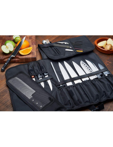 Bolsa de cuchillos para chefs EVERPRIDE negra - Sostiene 10 cuchillos