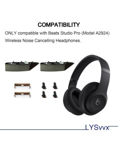 Bisagra de Repuesto LYSvvx para Auriculares Beats Studio Pro - Negro 2
