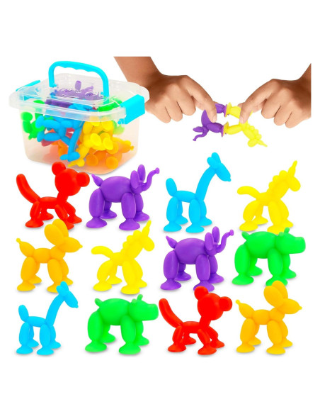 Juguetes de baño sensorial Imdroi - 12 animales de ventosa