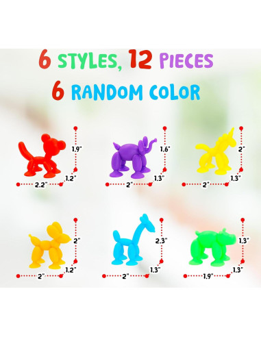 Juguetes de baño sensorial Imdroi - 12 animales de ventosa