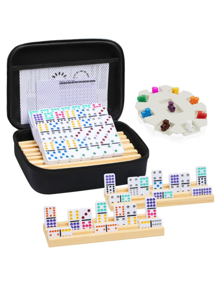 Juego de Dominó Mexicano Doble 12 Uvcany con 4 Bandejas