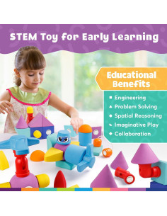 Bloques de Construcción Magnéticos Blockaroo - Set 50 Piezas 2