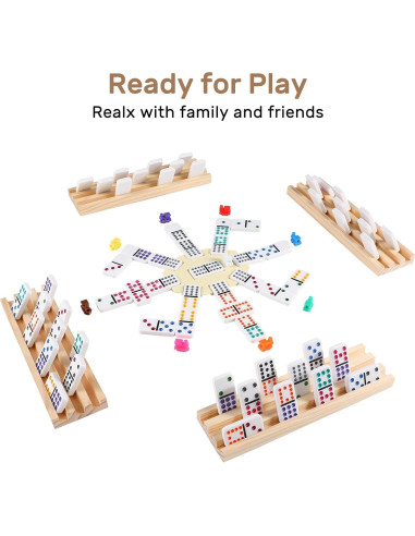 Juego de Dominó Mexicano Doble 12 Uvcany con 4 Bandejas