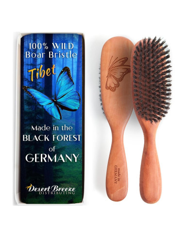 Cepillo de Cerdas de Jabalí Tibet 100% Natural para Cabello Fino