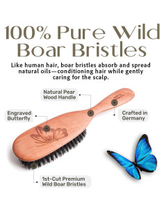 Cepillo de Cerdas de Jabalí Tibet 100% Natural para Cabello Fino 2