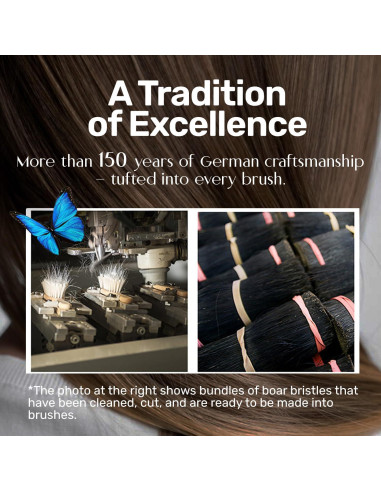 Cepillo de Cerdas de Jabalí Tibet 100% Natural para Cabello Fino