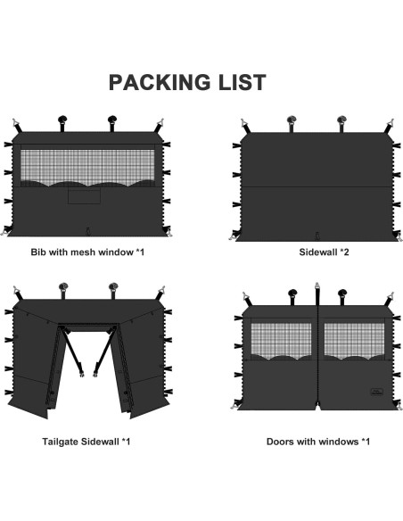 Paredes Laterales KAMPKEEPER para Carpa 10x10m - Negro Paredes Laterales KAMPKEEPER para Carpa 10x10m - Negro