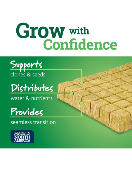 Hoja de Crecimiento Inicial VidaWool Grow 98 Tapones Hidropónicos