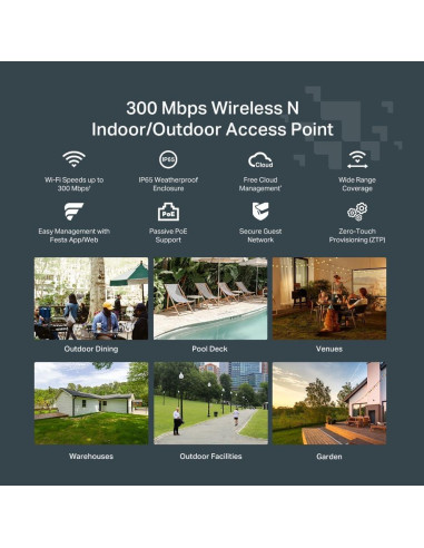 Punto de Acceso Inalámbrico TP-Link Festa F41 Exterior 300Mbps