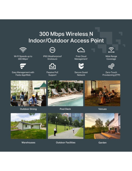 Punto de Acceso Inalámbrico TP-Link Festa F41 Exterior 300Mbps