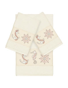 Juego de Toallas Marítimo Khalpera 3 Piezas 100% Algodón Turco