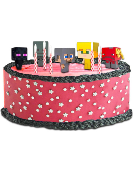 Toppers de Pastel Minecraft 8 Figuras - Decoración Fiesta Niños