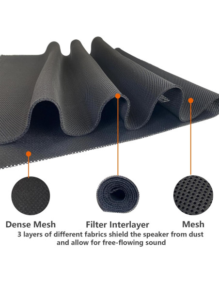 Tela de Rejilla Acústica UISKOOPW 139.7x50.8cm Negra