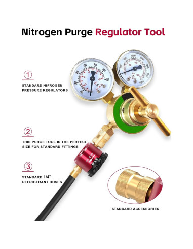 Regulador de Nitrógeno Bomis para HVAC - Purga Ajustable Metal
