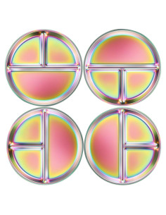 Platos Divididos de Acero Inoxidable Bakpoco - 4 Paquetes 20.32 cm