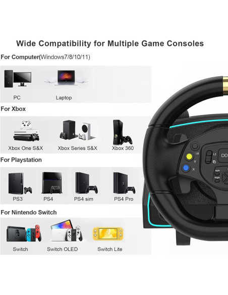 Rueda de Carreras DOYO R808A 1080 Grados para Xbox y PS4