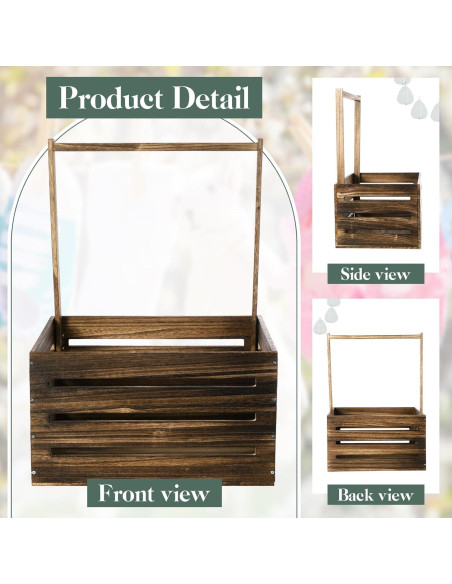 Caja de Madera para Baby Shower Suzile 41x30x20 cm Color Nogal