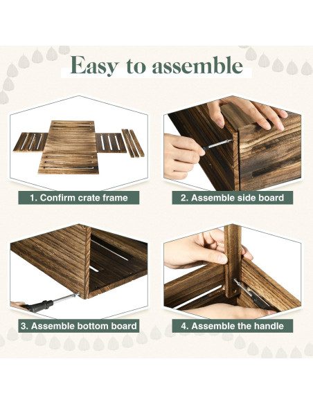 Caja de Madera para Baby Shower Suzile 41x30x20 cm Color Nogal