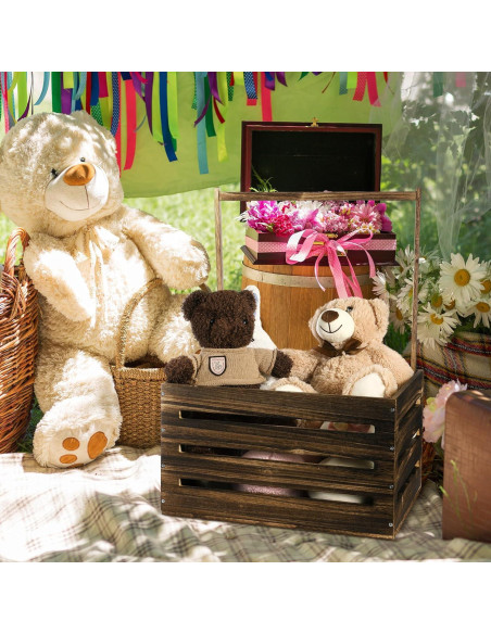 Caja de Madera para Baby Shower Suzile 41x30x20 cm Color Nogal