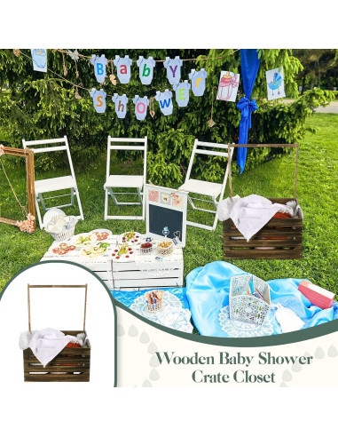 Caja de Madera para Baby Shower Suzile 41x30x20 cm Color Nogal