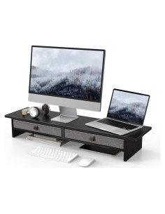 Soporte para Monitor Doble Fenge con Cajón 89.9x23.6cm