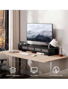 Soporte para Monitor Doble Fenge con Cajón 89.9x23.6cm 2