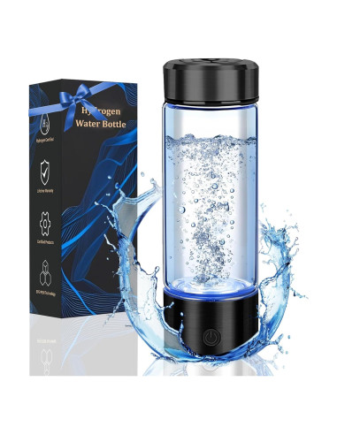 Botella de Agua de Hidrógeno Buwheekoki 420ml Portátil Negra