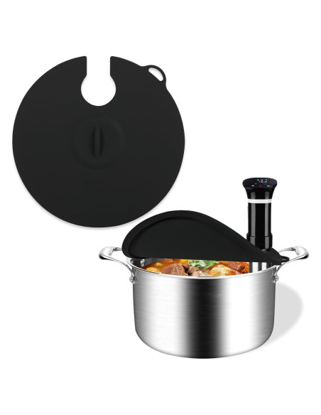 Tapa de Silicona para Cocción Sous Vide Hescred 30 cm Negra
