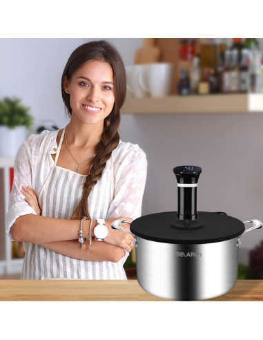 Tapa de Silicona para Cocción Sous Vide Hescred 30 cm Negra