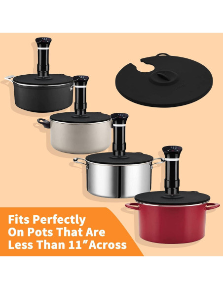 Tapa de Silicona para Cocción Sous Vide Hescred 30 cm Negra