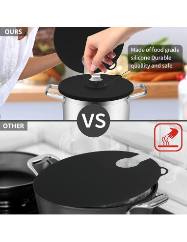 Tapa de Silicona para Cocción Sous Vide Hescred 30 cm Negra