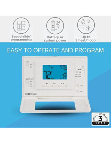 Termostato Programable LUX LTX500U 5-2 Días Wi-Fi Blanco