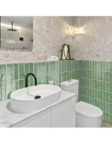 Azulejo autoadhesivo DEWOO 10 hojas 30.5x30.5cm verde